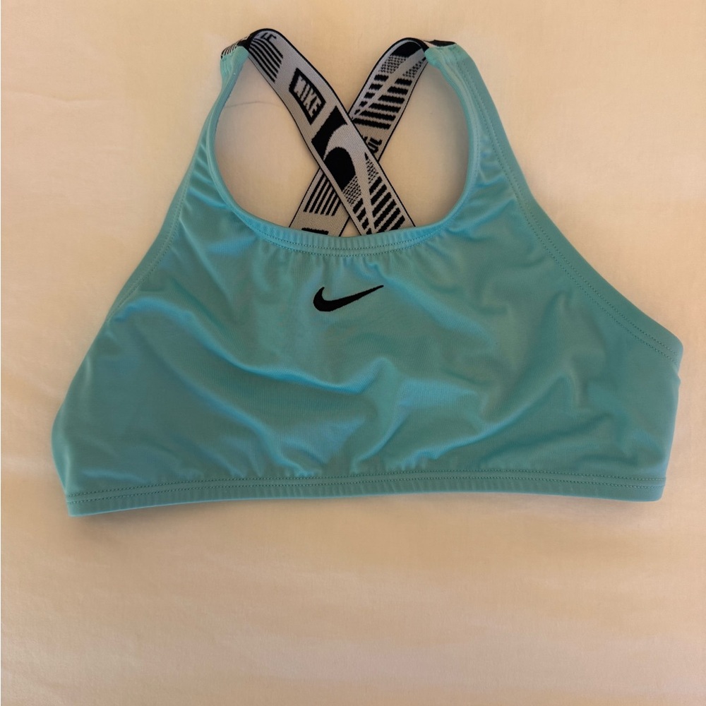Nike Kids Aqua Bikini Top with Black Straps